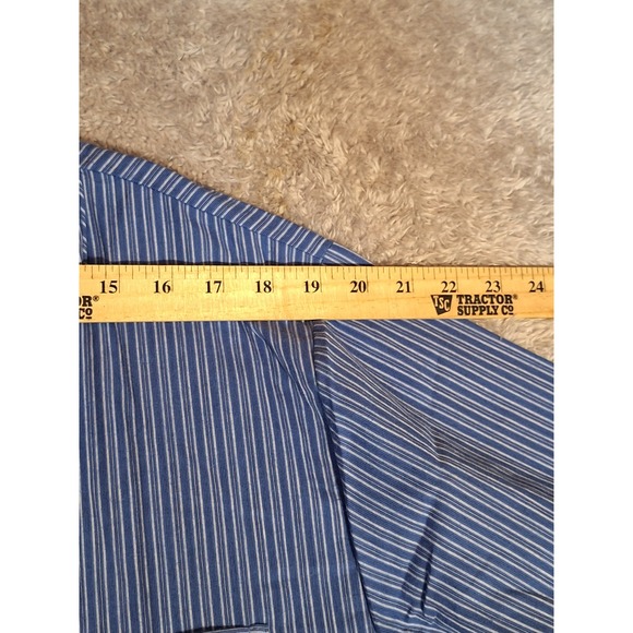 Stafford Essentials Sleepwear Mens Blue Striped Pajama Top Classic Fit Medium - Picture 5 of 9